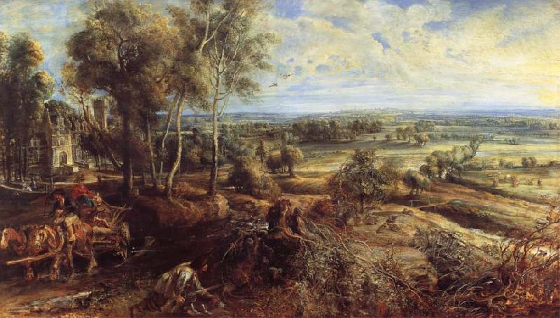 Peter Paul Rubens An Autumn Landscape with a View of Het Steen in the Earyl Morning oil painting picture